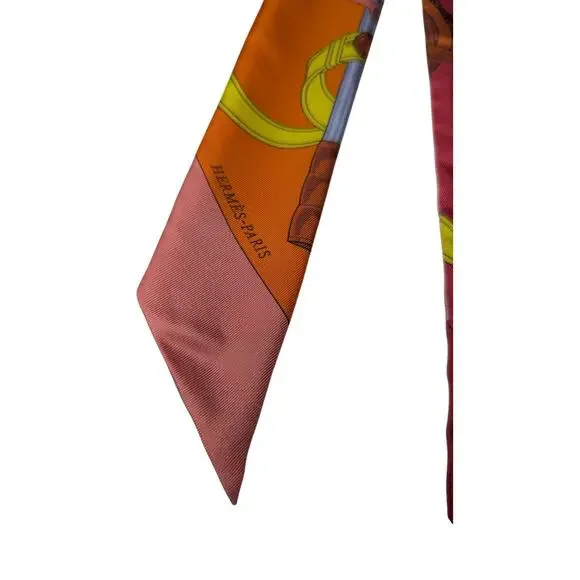 Authentic Hermes colorful hair or purse twilly scarf with box - Picture 2 of 13